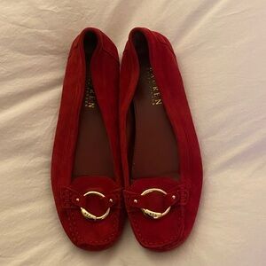 Ralph Lauren Women's Scarlet Suede Flats